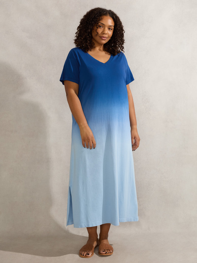 Blue Ombre T-Shirt Dress