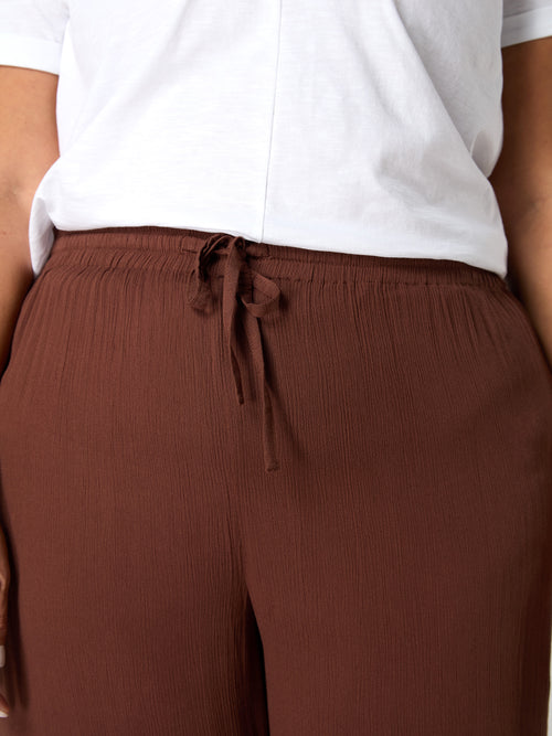 Chocolate Crinkle Drawstring  Trouser