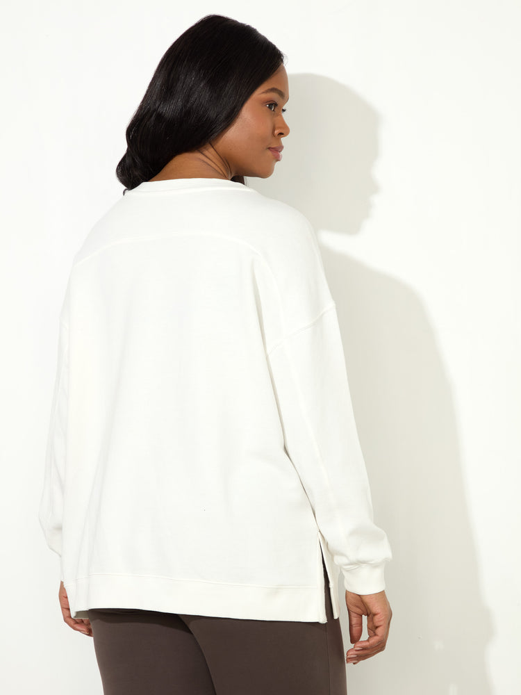 Ecru Seam Detail Sweatshirt