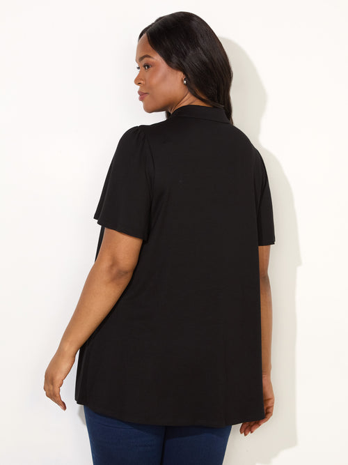 Black Jersey Short Sleeve Shirt