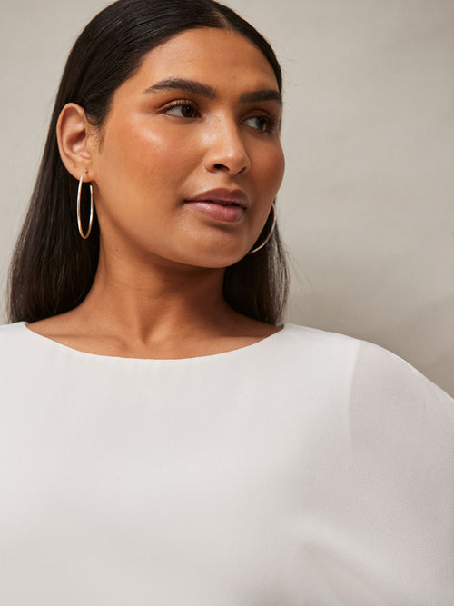 Ivory Woven Overlay Top