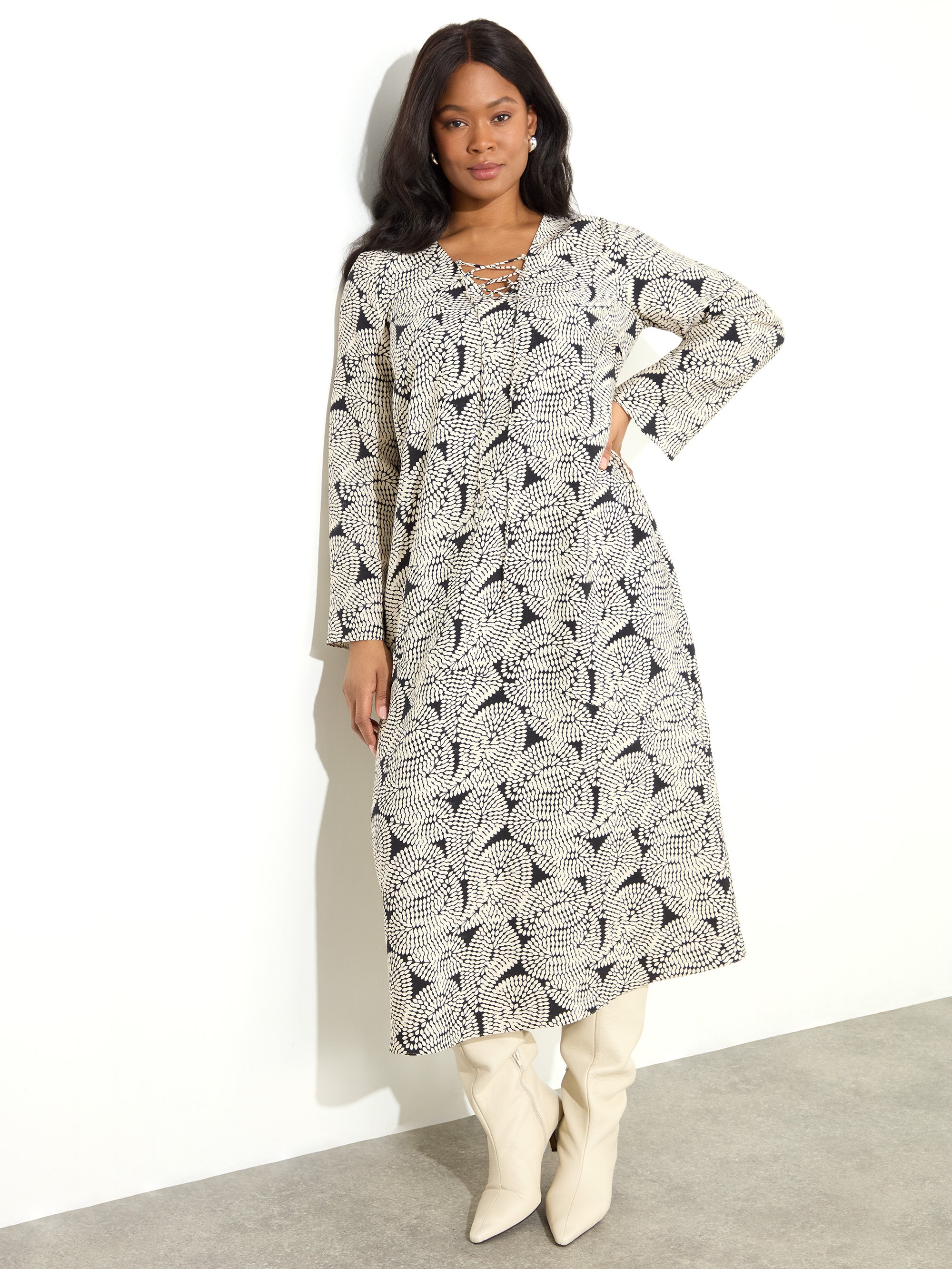 Paisley Tie Front Midi Dress