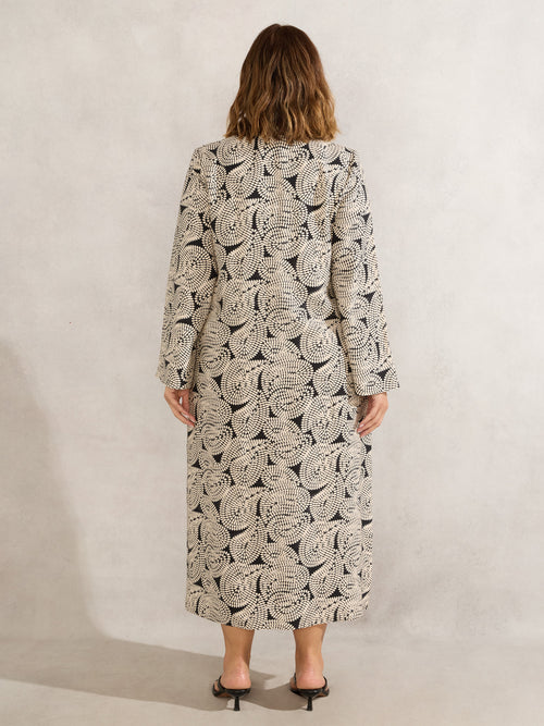 Paisley Tie Front Midi Dress