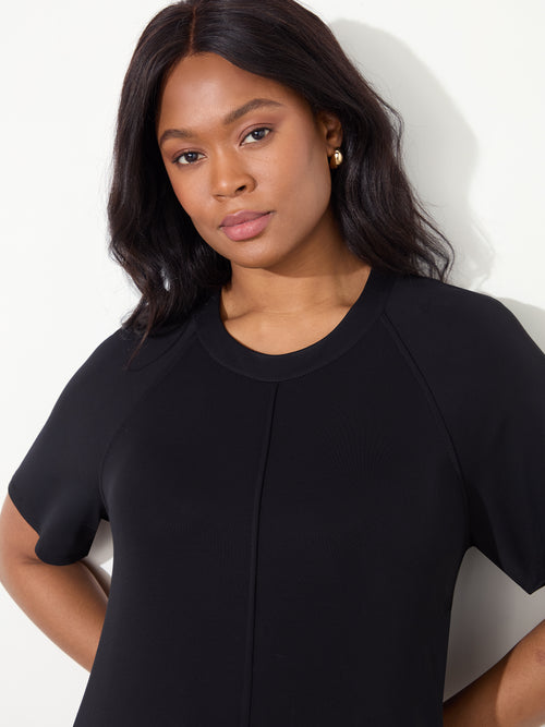 Black Jersey Short  Raglan Sleeve Dress