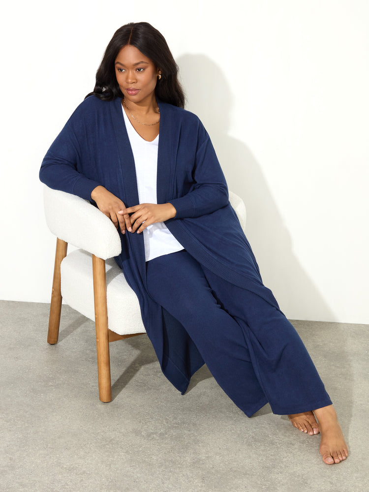 Navy Supersoft Maxi Cardigan