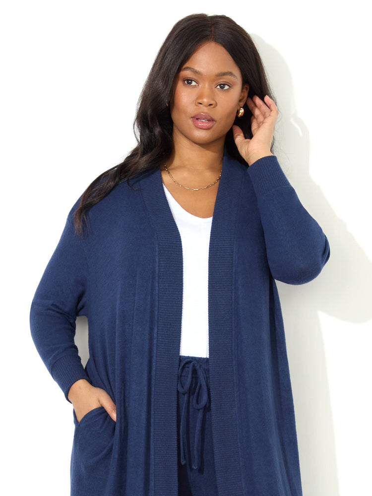 Navy Supersoft Maxi Cardigan