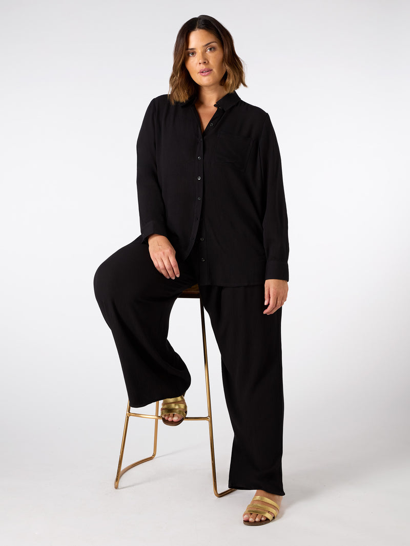Black Crinkle Shirt