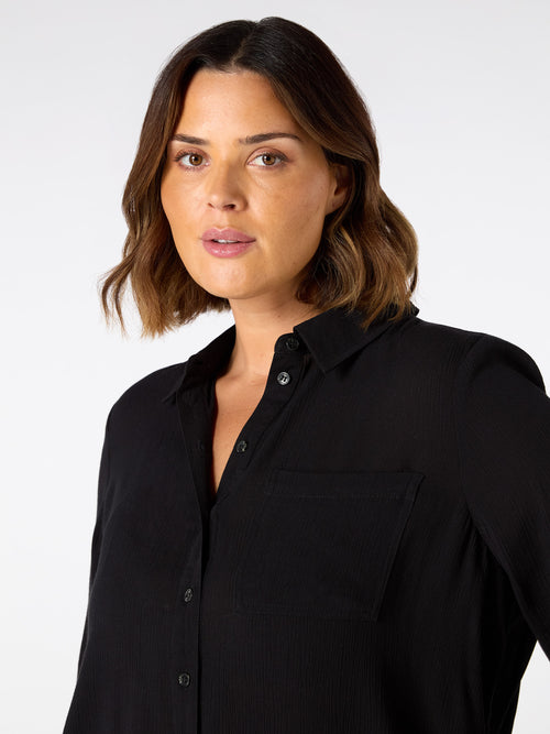 Black Crinkle Shirt