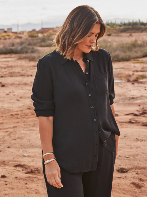 Black Crinkle Shirt
