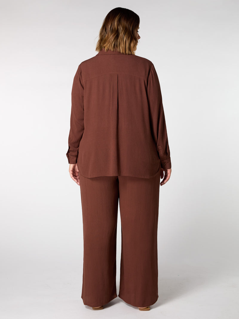 Chocolate Crinkle Drawstring  Trouser