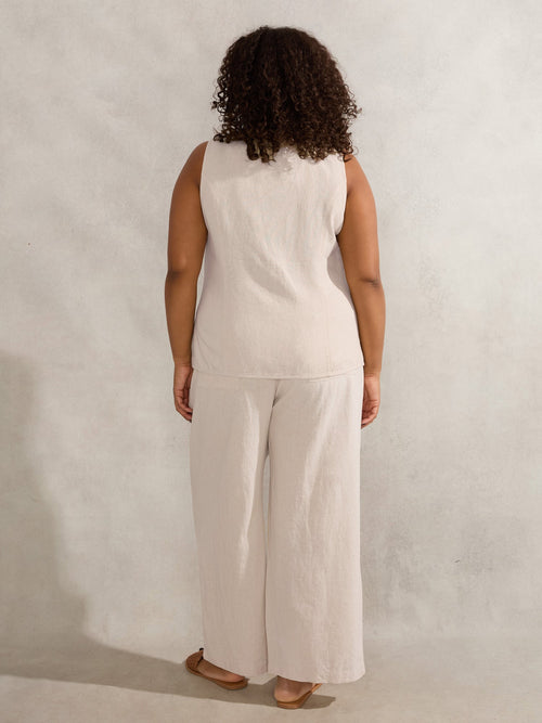 Natural Linen Blend Waistcoat