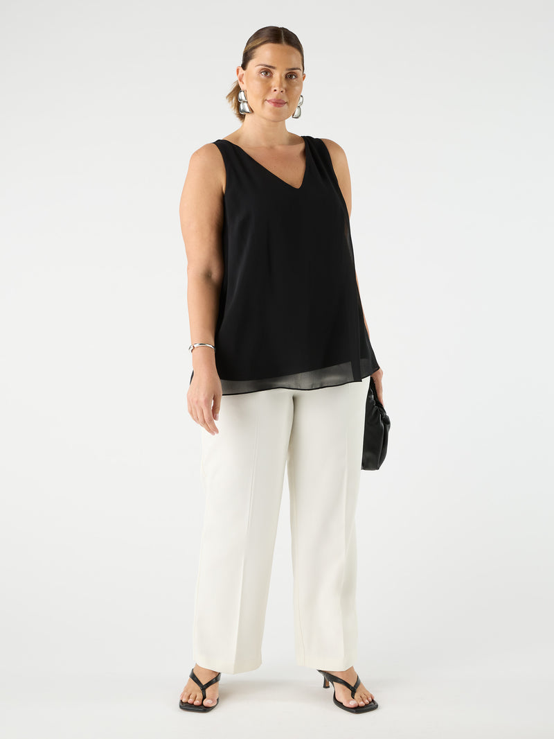 Ivory Straight Crepe Trouser