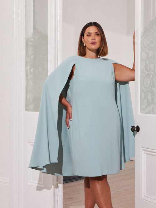 Pale Blue Cape Dress