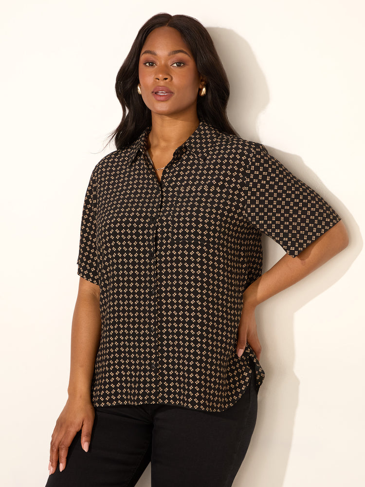 Geo Print Short Sleeve Shirt