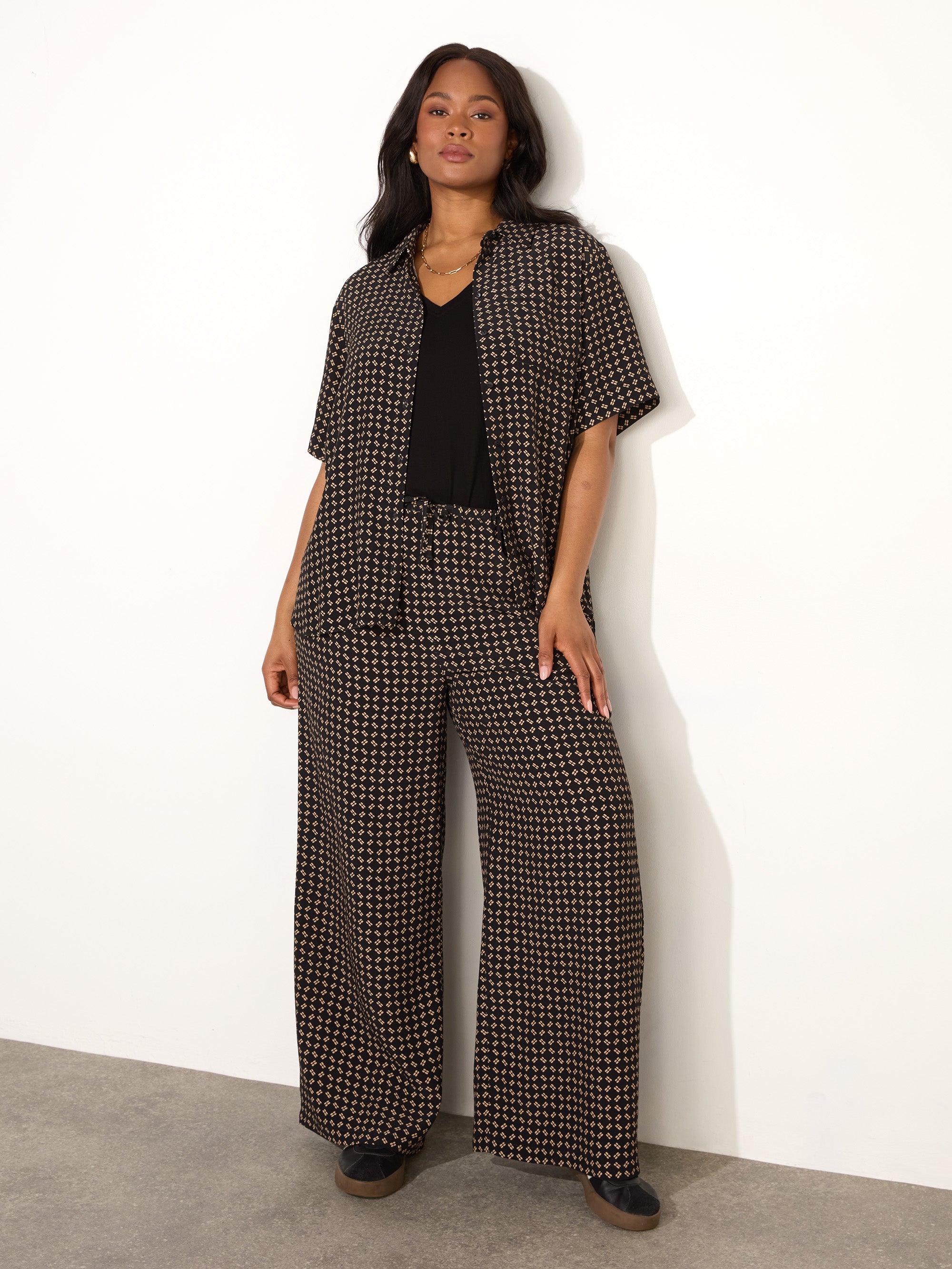 Geo Print Drawstring Trouser