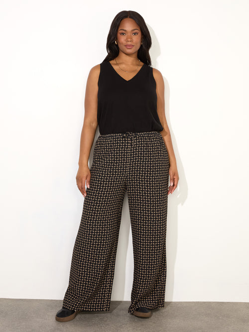 Geo Print Drawstring Trouser