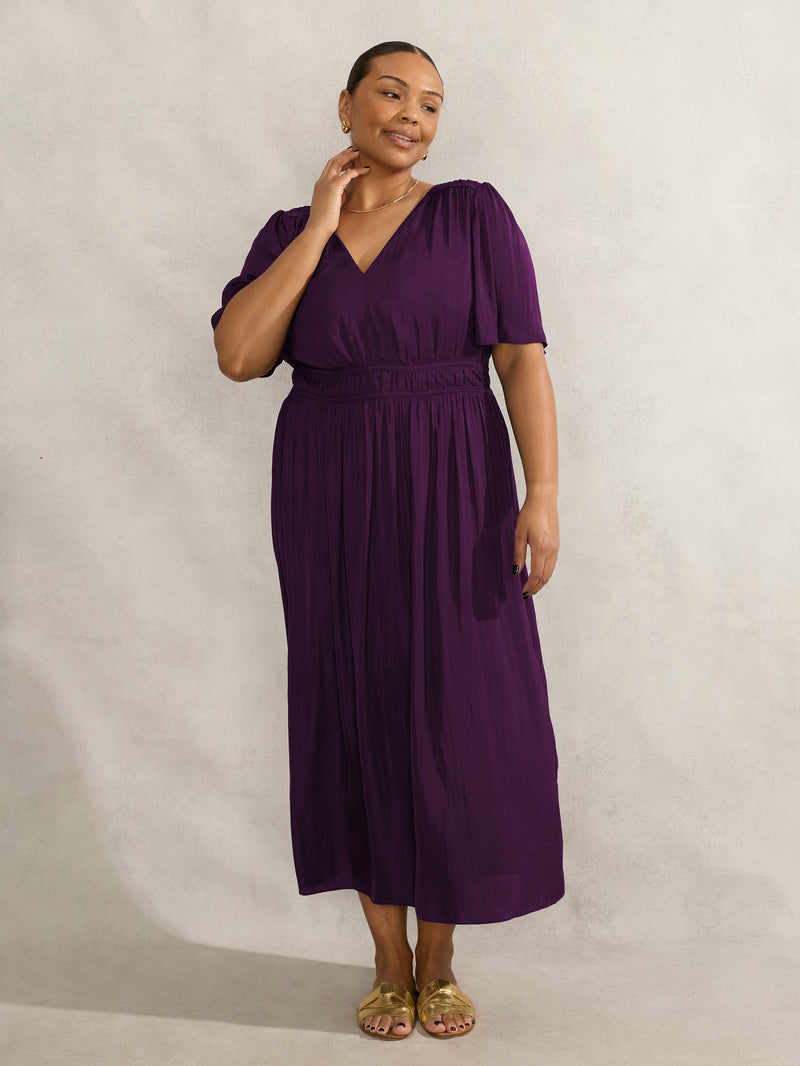 Purple Short Sleeve Dress