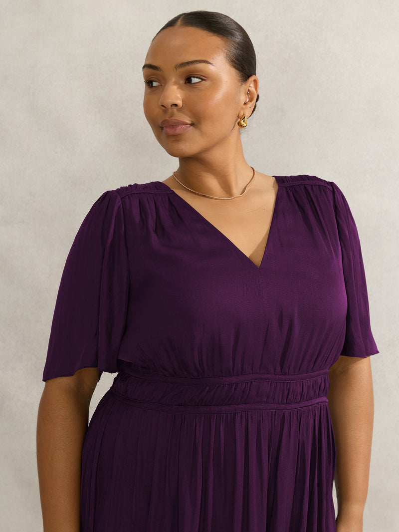 Purple Short Sleeve Dress