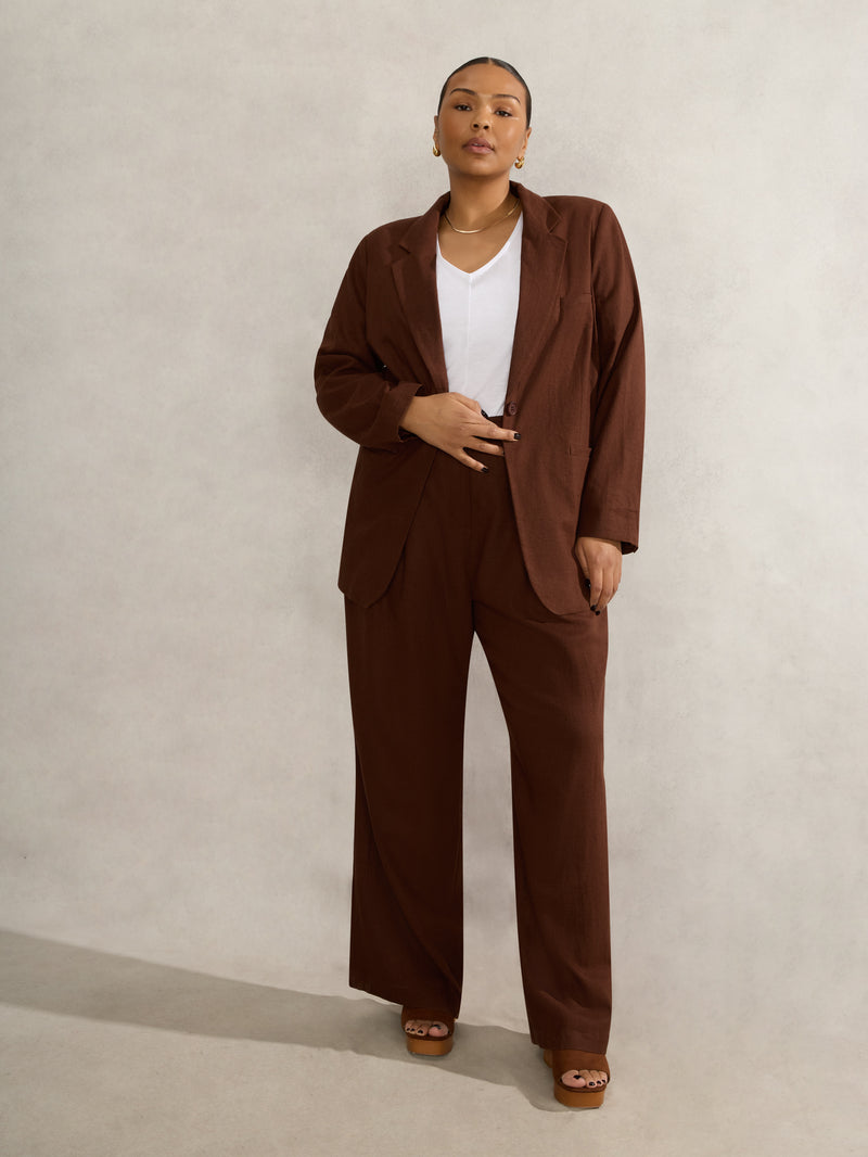 Chocolate  Linen Blazer