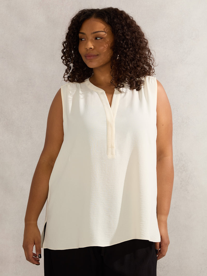 Ivory V Neck Blouse