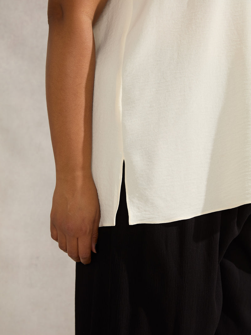 Ivory V Neck Blouse