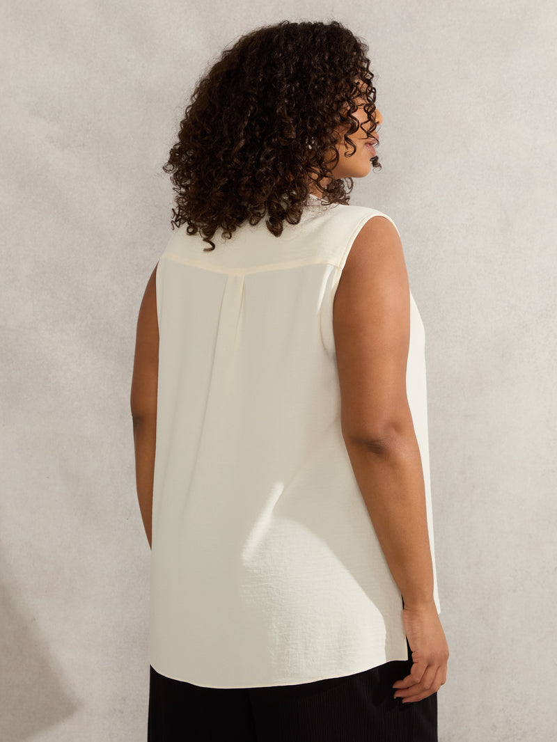 Ivory V Neck Blouse