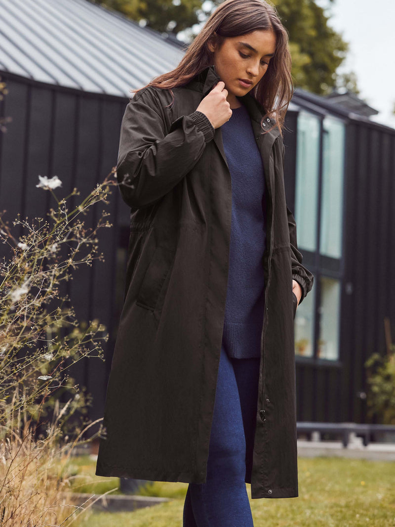 Black Longline Raincoat