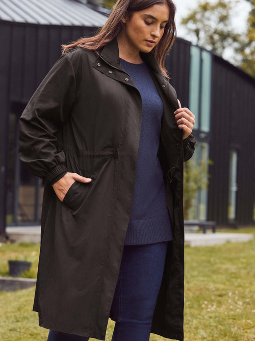 Black Longline Raincoat