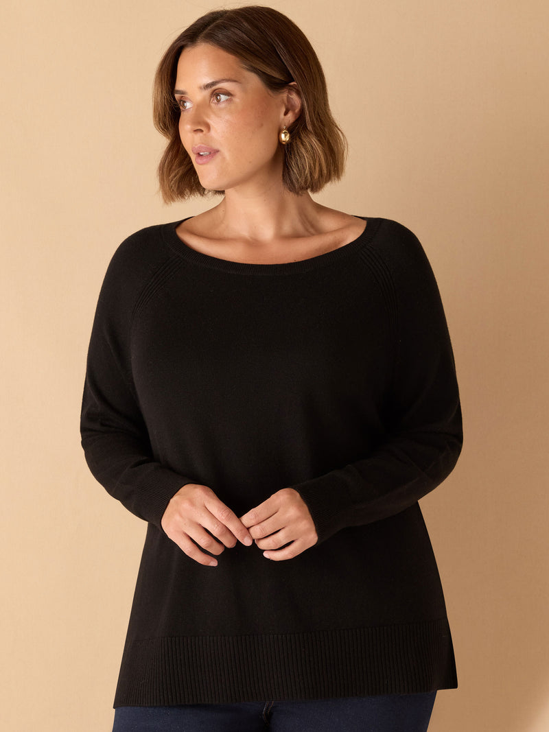 Black Round Neck Jumper