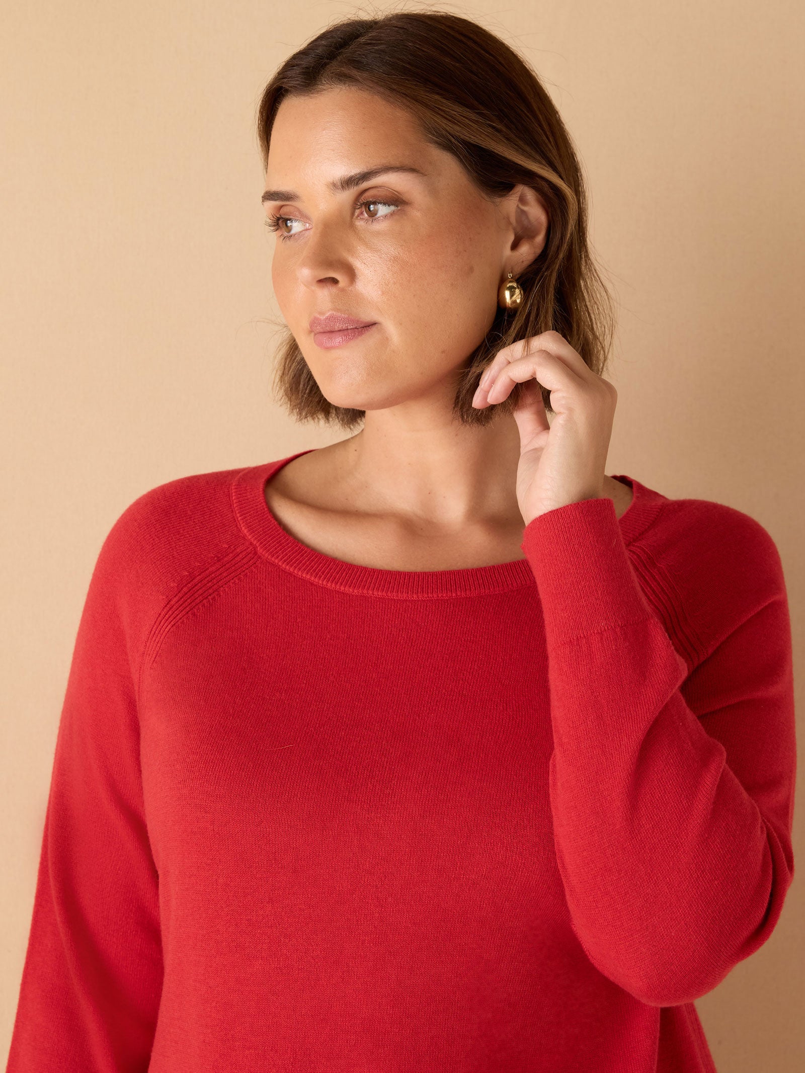 Red Round Neck Jumper