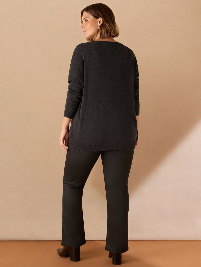 Black Coated Bootcut Jegging