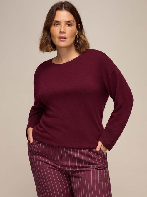 Burgundy V Neck Jumper
