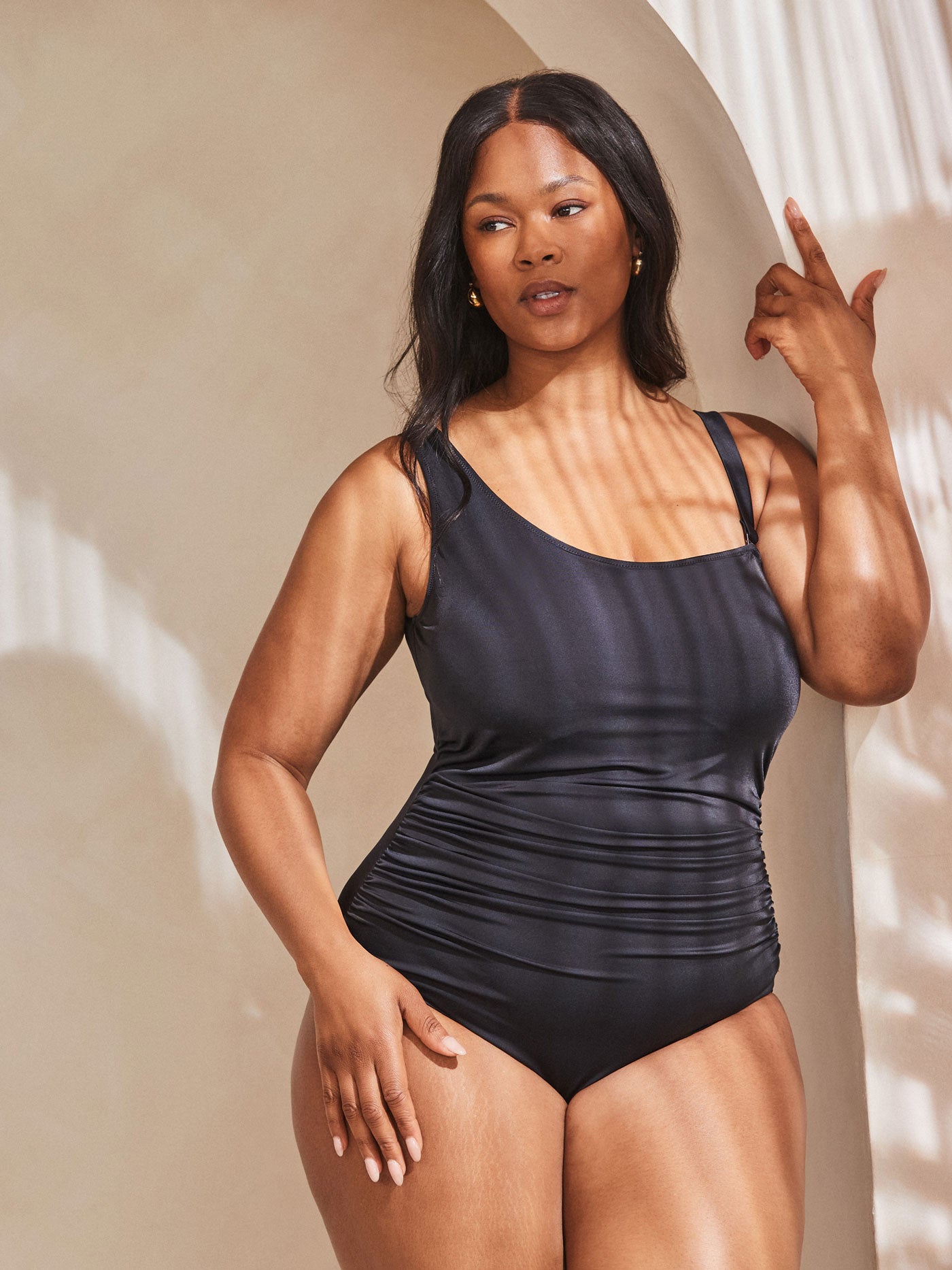 Black Asymmetric Swimsuit