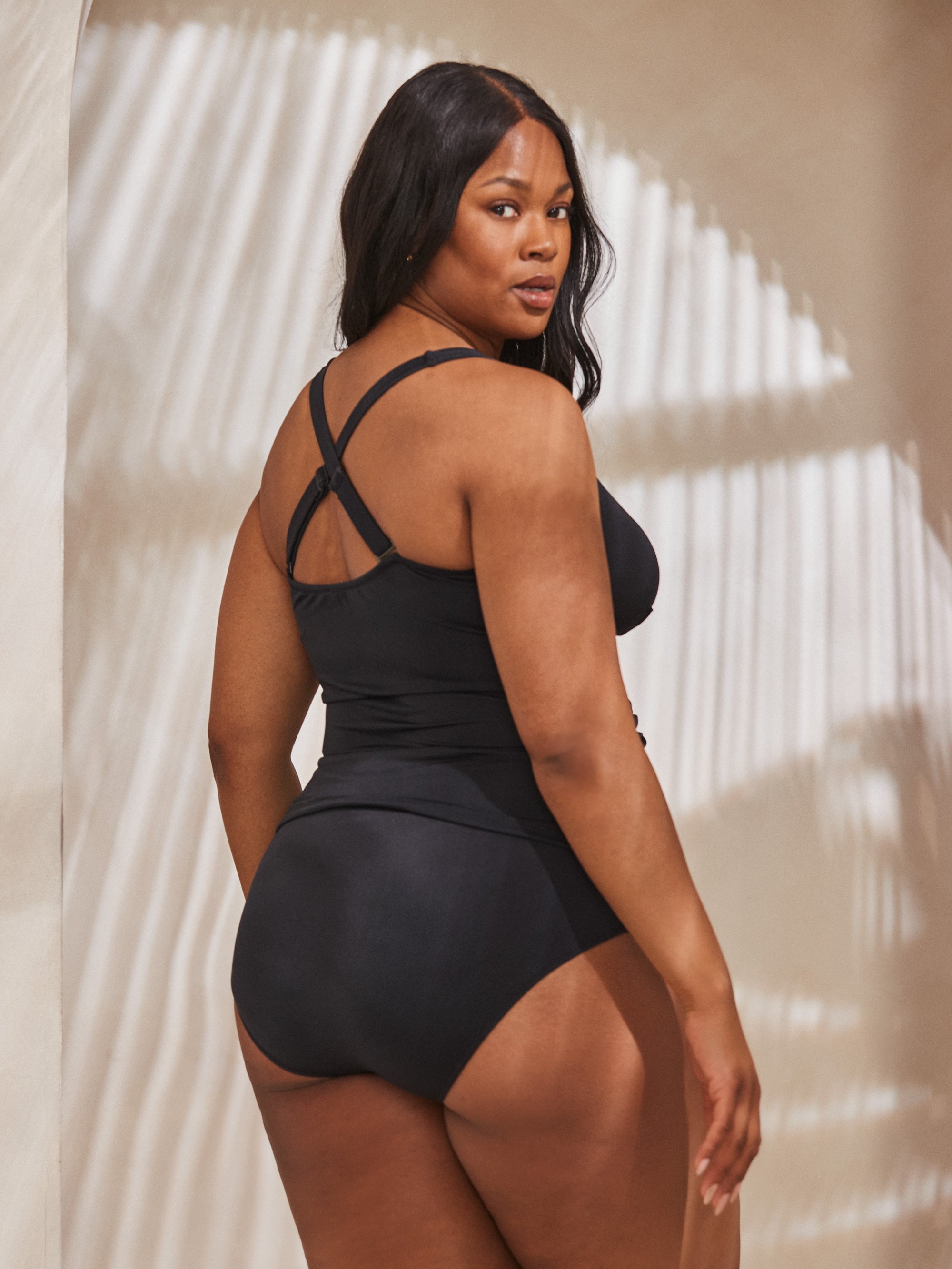 Black Wrap Tankini Top