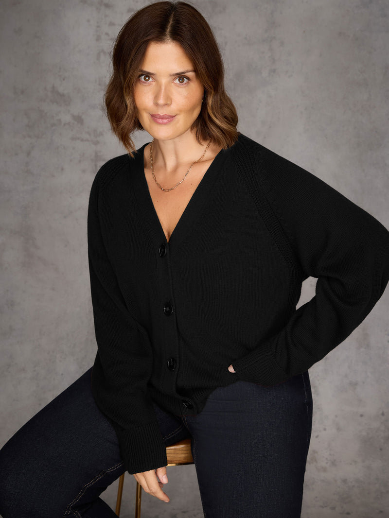 Black V-Neck Cardigan