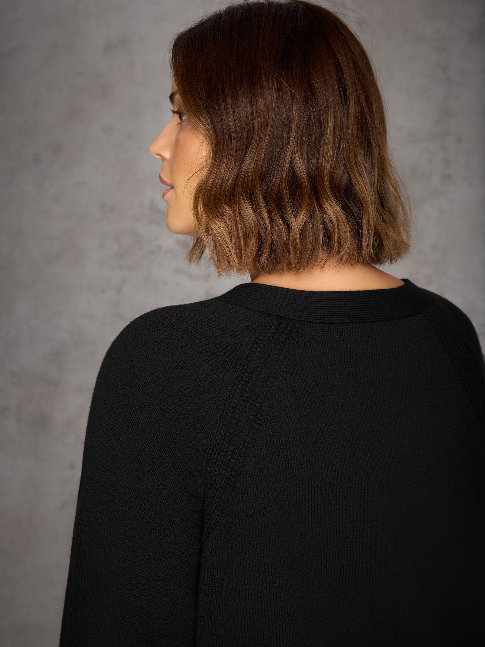 Black V-Neck Cardigan