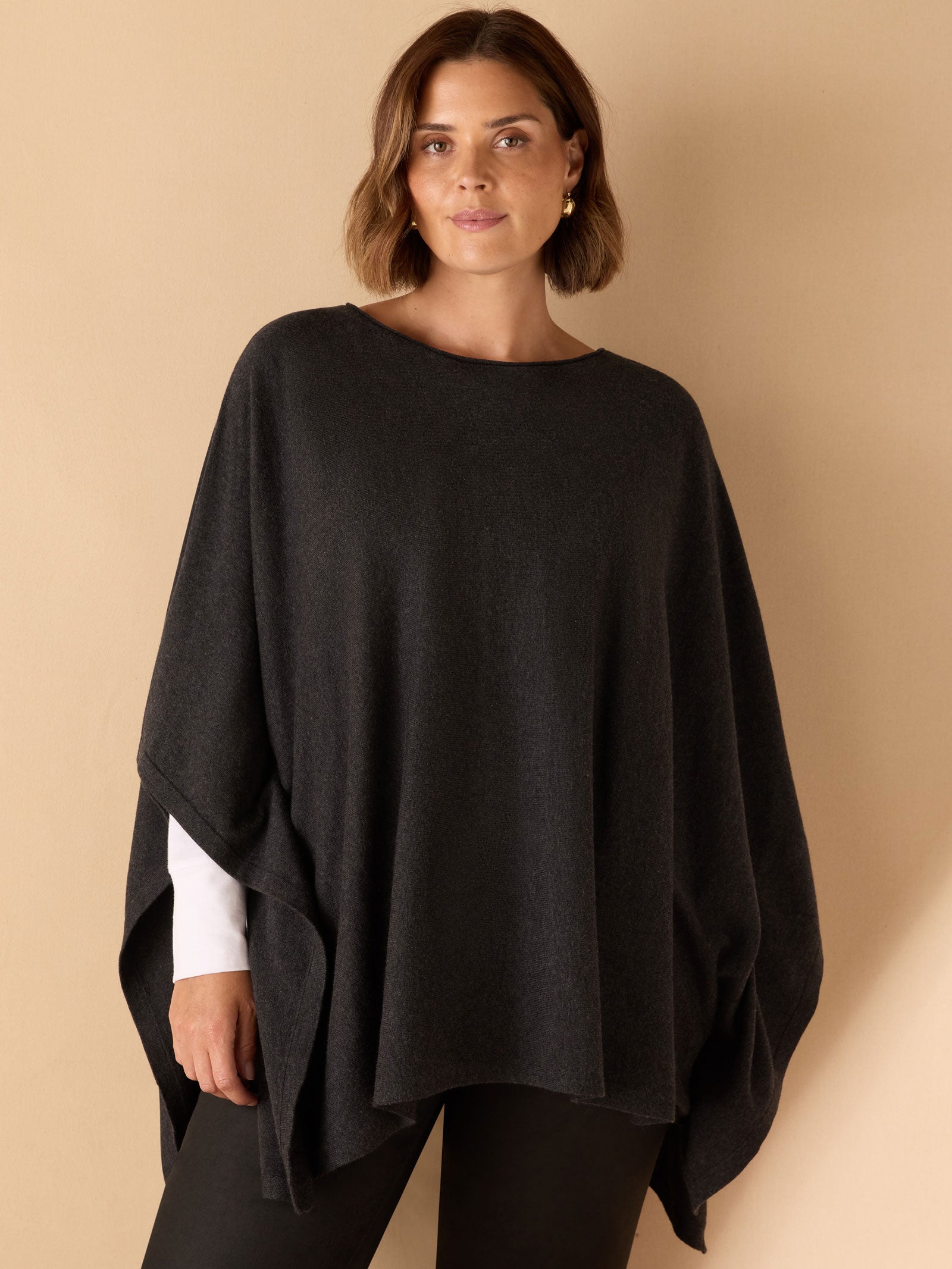 Grey  Poncho