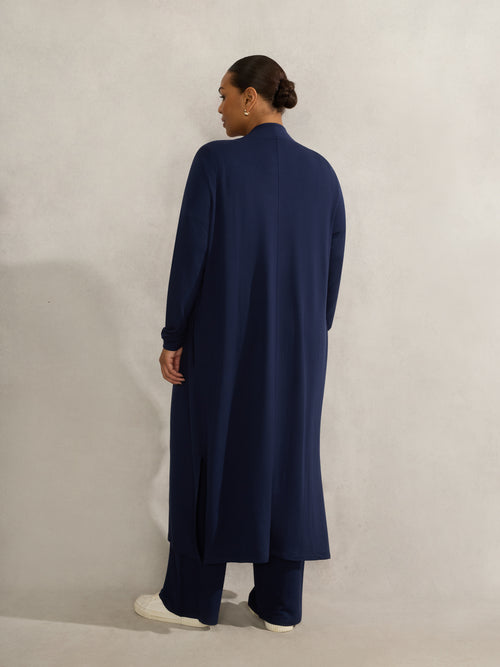 Navy Lightweight Supersoft Maxi Cardigan