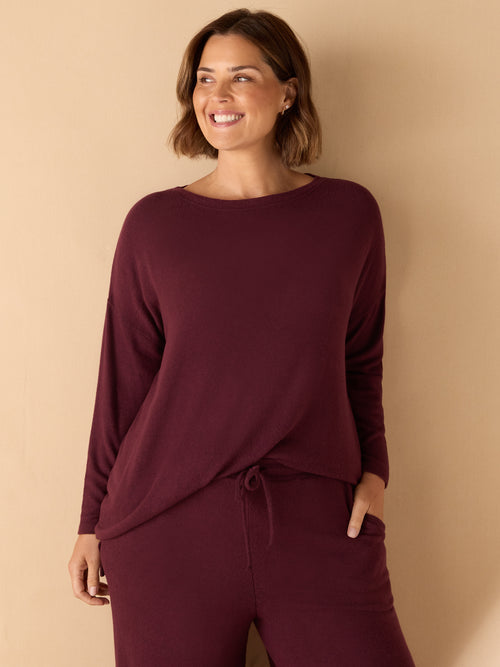 Burgundy Supersoft Round Neck Jumper