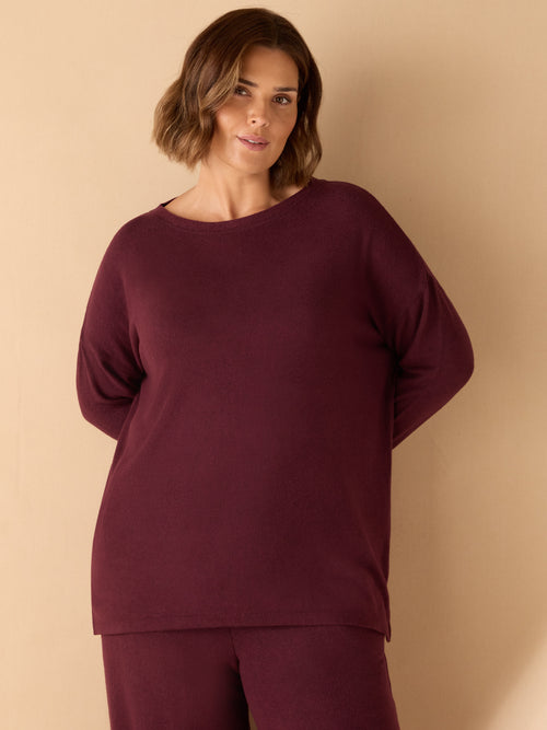 Burgundy Supersoft Round Neck Jumper