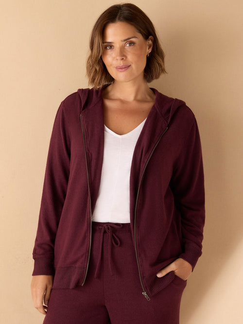 Burgundy Supersoft Zip Hoodie