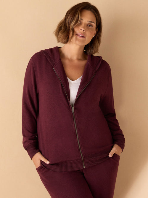 Burgundy Supersoft Zip Hoodie