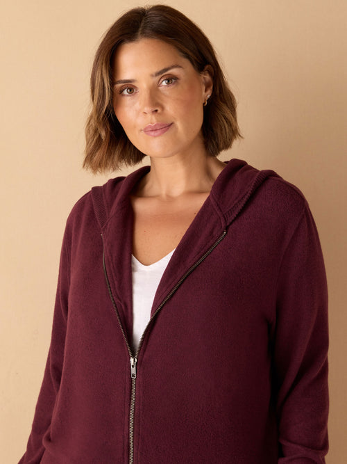 Burgundy Supersoft Zip Hoodie