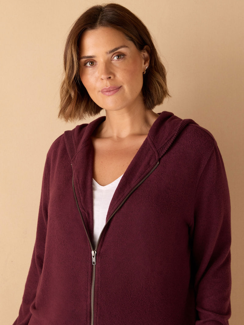 Burgundy Supersoft Zip Hoodie