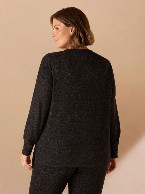 Grey Supersoft Henley Long Sleeve Top