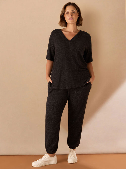 Grey V Neck Supersoft T-Shirt