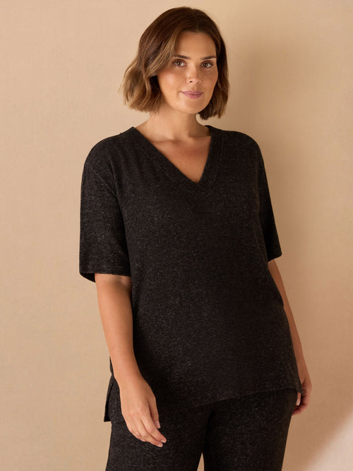 Grey V Neck Supersoft T-Shirt