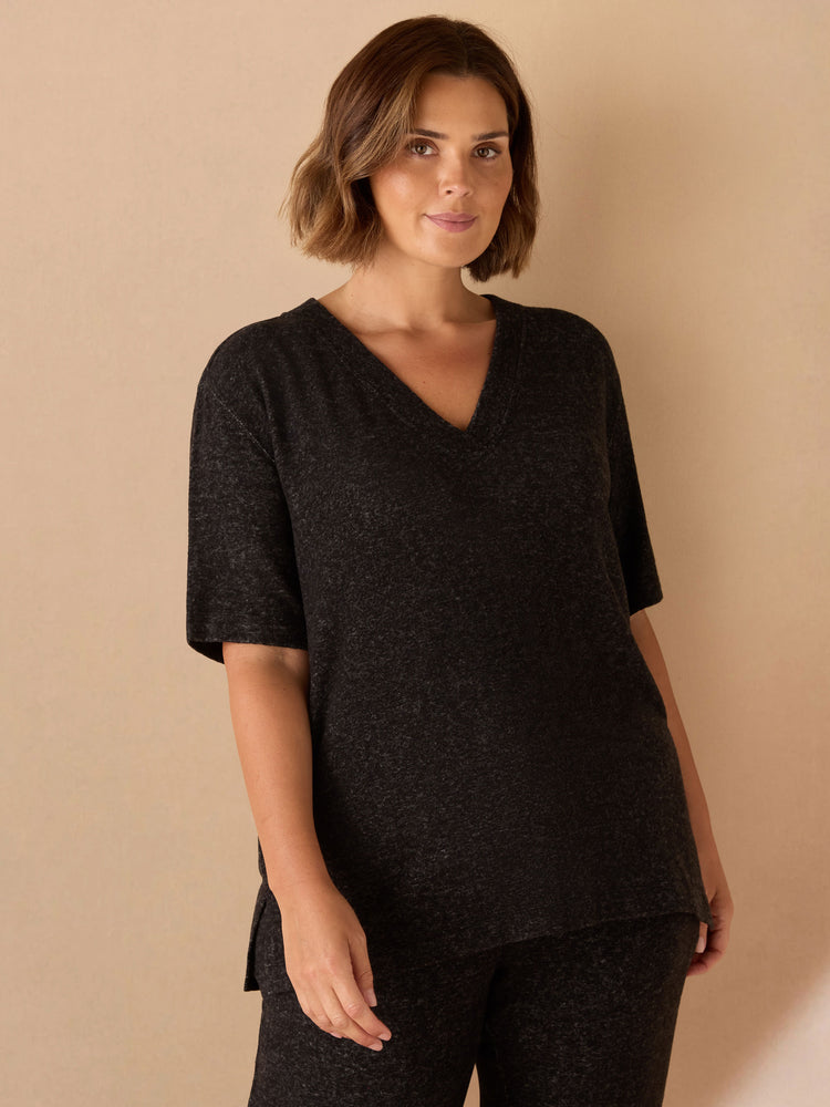 Grey V Neck Supersoft T-Shirt