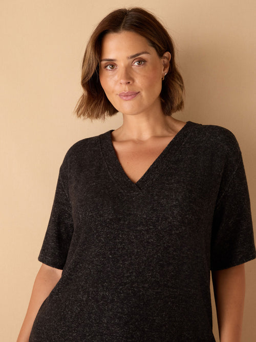 Grey V Neck Supersoft T-Shirt