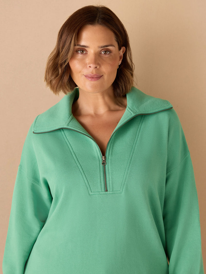 Green Half Zip Sweatshirt